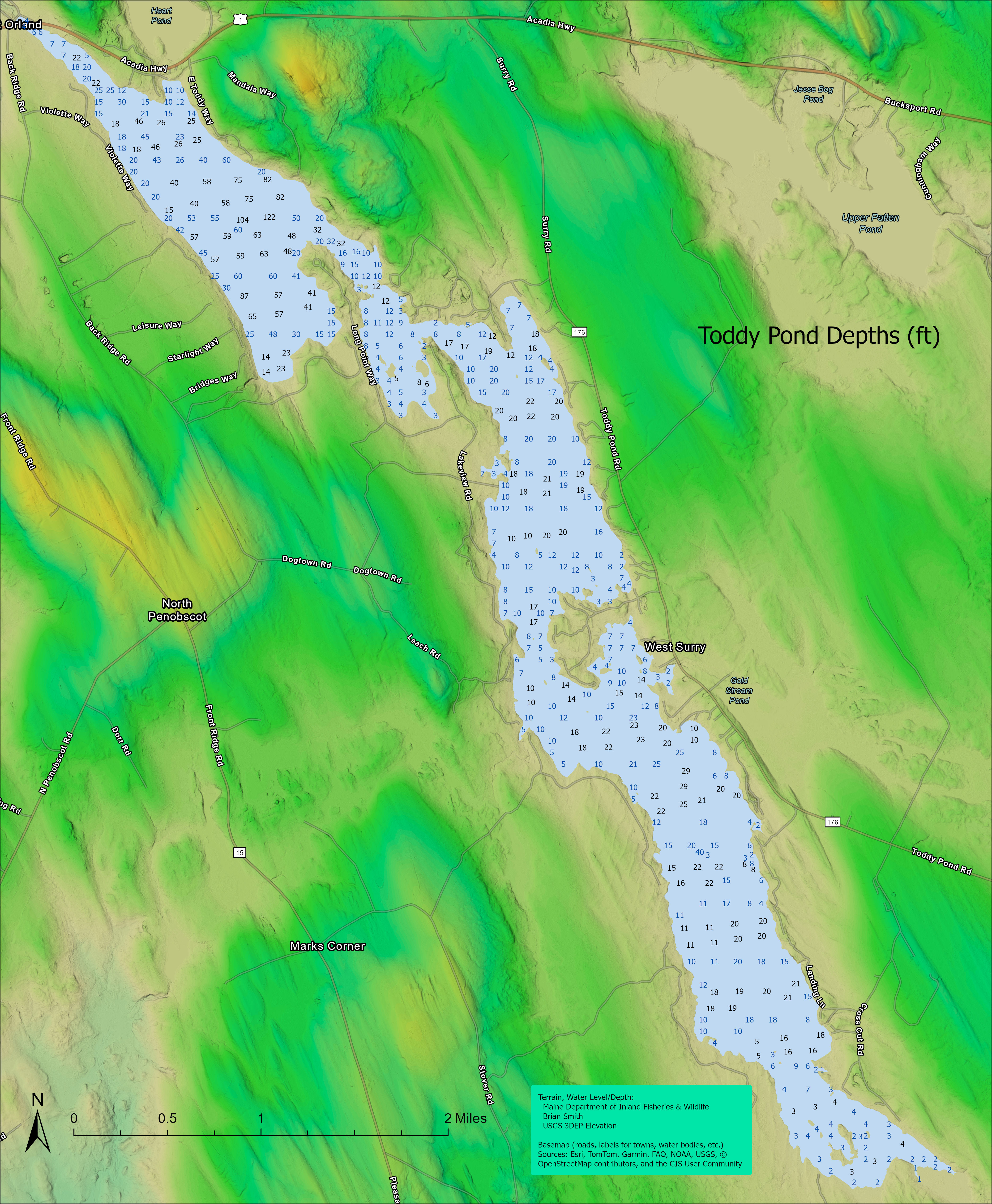 Toddy Pond Depths